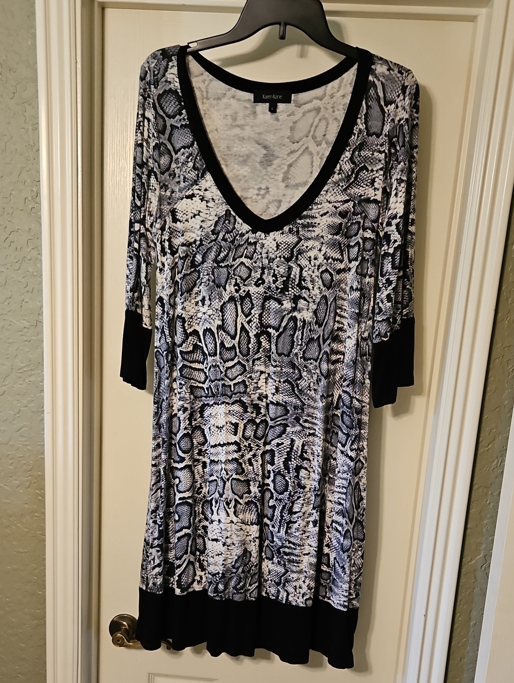 Karen Kane Snakeskin print dress.